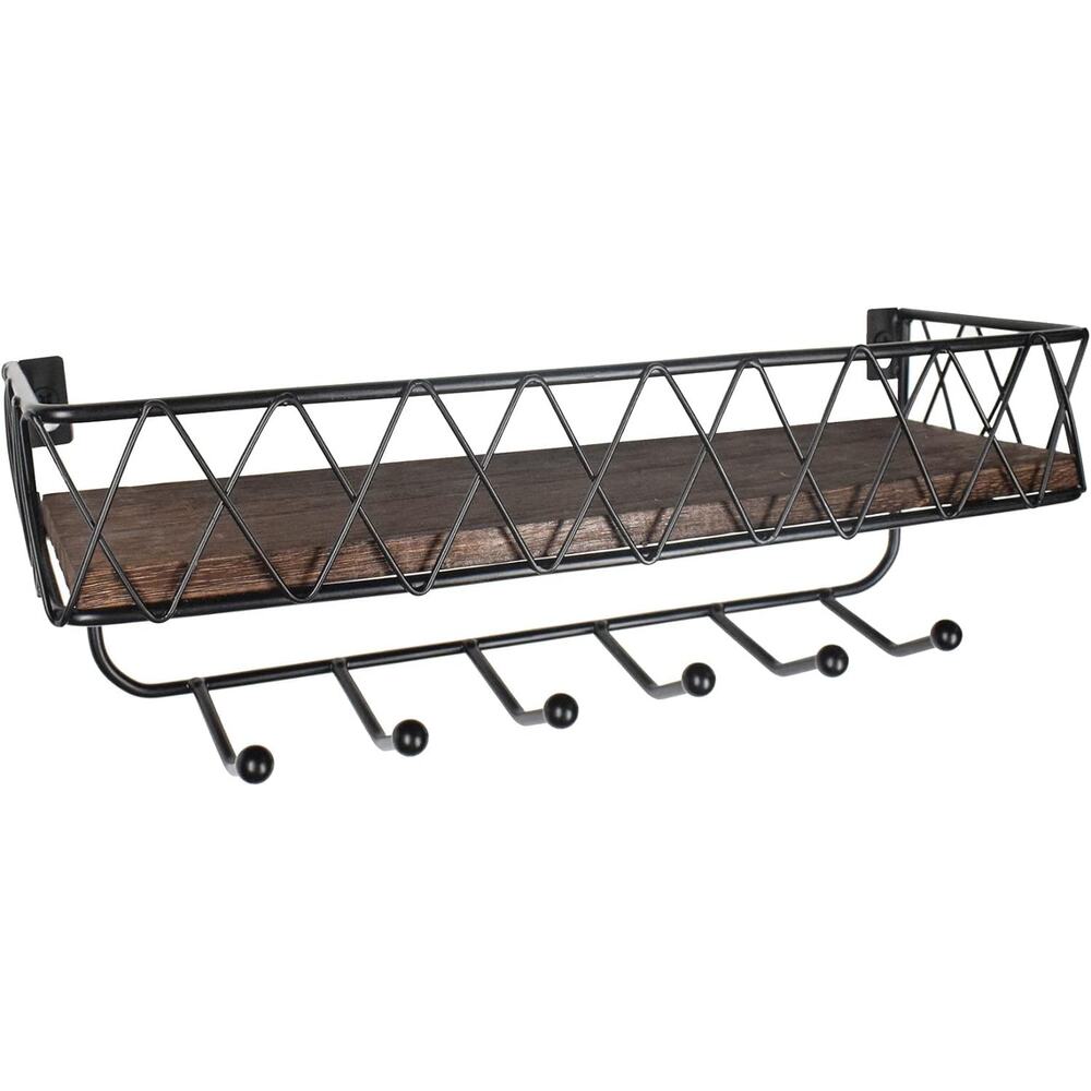Molaxhome Wall Mounted Storage Shelves, (Brown, W4.9xL13.7)